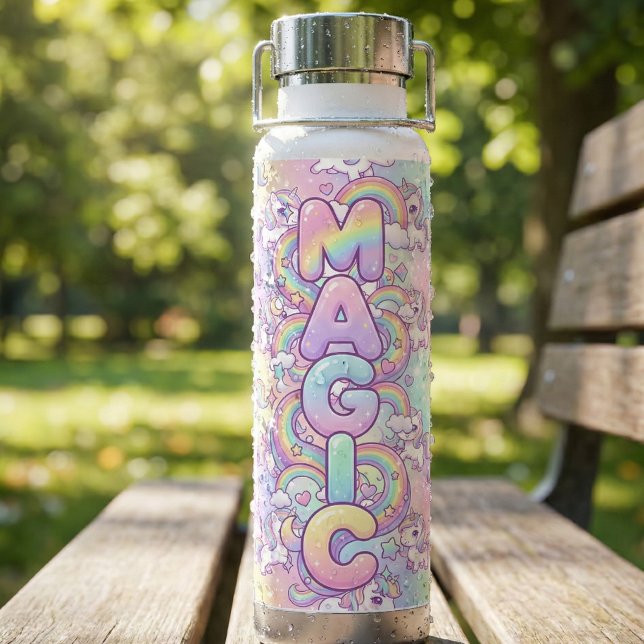 Cute Kawaii Unicorn Pastel Rainbow Magical Trinkflasche (Von Creator hochgeladen)