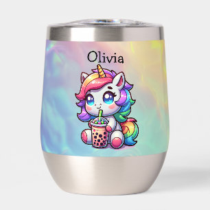 Cute Kawaii Unicorne avec thé bulle Personnalisé
