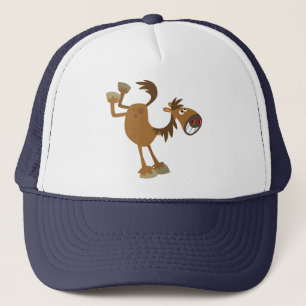 Cute Kicking Cartoon Cheval Casquette