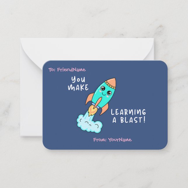 Cute Kids Classroom Valentines Card  Mitteilungskarte (Vorderseite)