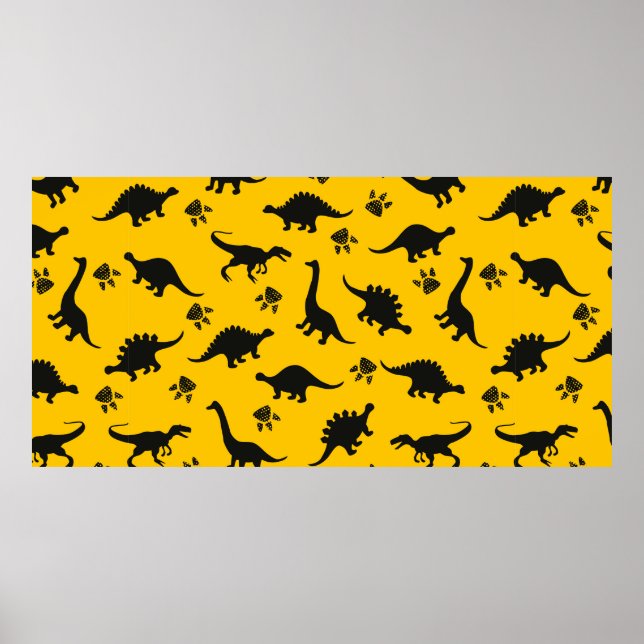 Cute kids dinosaurs pattern Colorful dinosaurs on  Poster (Vorne)
