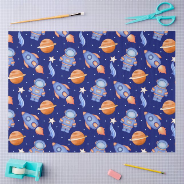 Cute Kids Outer Space Astronaut Seidenpapier (Basteln)