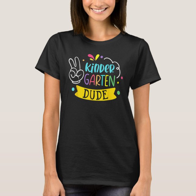 Cute Kindergarten Dude Boys Kids Happy Back To Sch T-Shirt (Vorderseite)