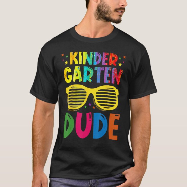 Cute Kindergarten Dude Sunglasses Boys Kids Back T T-Shirt (Vorderseite)