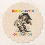 Cute Kindergarten Graduation Puppy Illustration Untersetzer<br><div class="desc">Cute Kindergarten Graduation Puppy Illustration Paper Coaster
A cheerful cartoon puppy dressed in a graduation cap and gown, holding a diploma and flowers, surrounded by bright kindergarten‑themed lettering—perfect for celebrating early‑years milestones with fun, kid‑friendly charm.</div>
