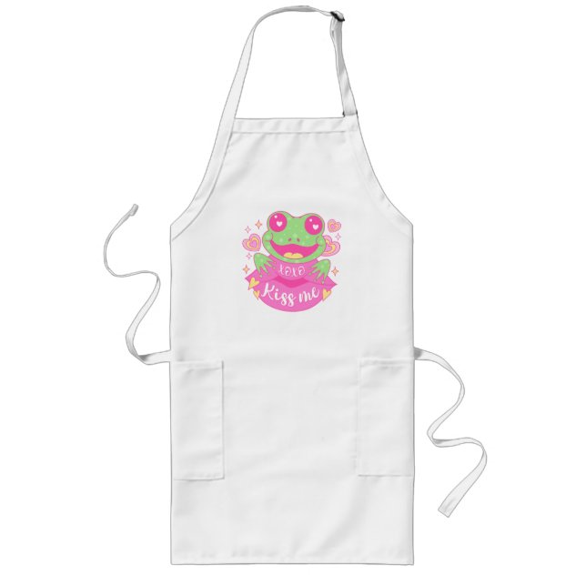 Cute Kiss Me Frog - Xoxo Lange Schürze (Vorne)