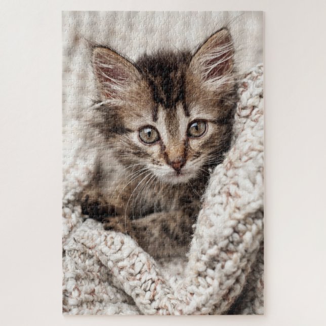 Cute Kitten Cat Wool Knitted Blanket Pet Nature (Vertikal)