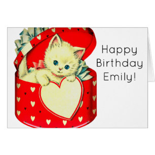 Cute Kitten Coeur Vintage Chat Retro Kitty