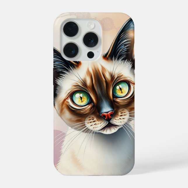 Cute Kitten Design with Vibrant Eyes iPhone 15 Pro Hülle (Rückseite)