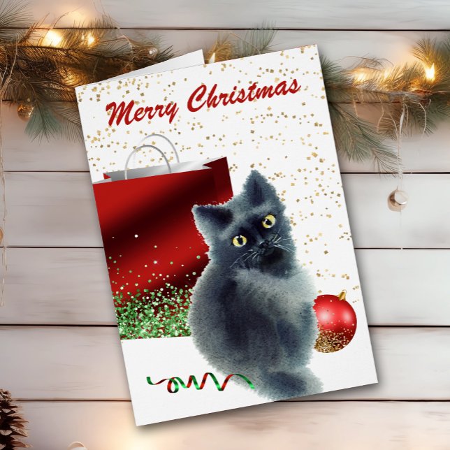 Cute Kitten pris dans l'acte Carte de Noël (Créateur téléchargé)