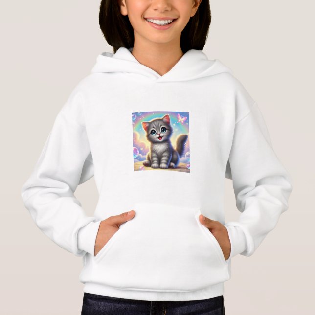 Cute Kitten Sweat - shirt à capuche pour enfants (Devant)