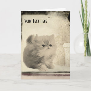 Cute Kitten Vintage Look Carte photo animal