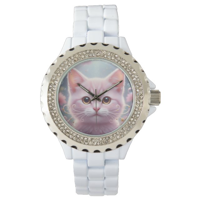 Cute Kitten - Whimsical  Armbanduhr (Vorderseite)