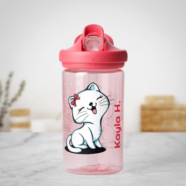 Cute Kitty Bouteille d'eau personnalisée pour fill (Créateur téléchargé)