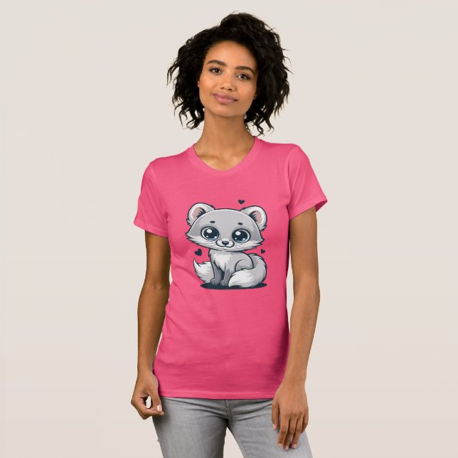 Cute Kitty Cat Illustration -Minimalistic T-Shirt (Vorne ganz)