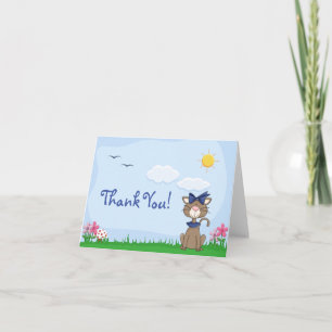 Cute Kitty Cat Thank You Card Dankeskarte