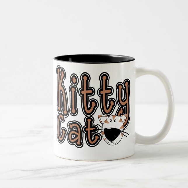 Cute Kitty Cat Zweifarbige Tasse (Rechts)