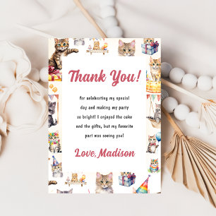 Cute Kitty Chat Anniversaire Fête Invitation