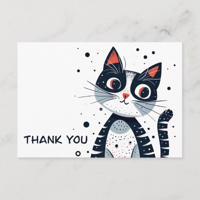 Cute Kitty Chat Carte de remerciements (Devant)