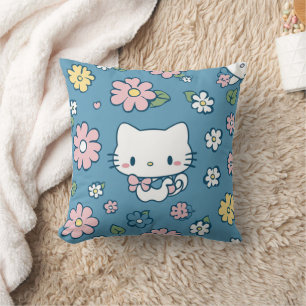 Cute Kitty Coussin décoratif - Cadeau pour les amo