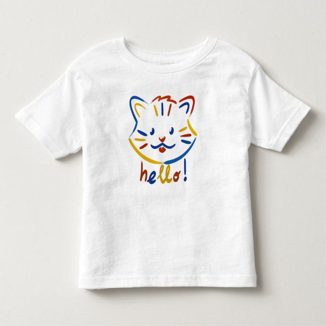 Cute kitty says hello! kleinkind t-shirt (Vorderseite)