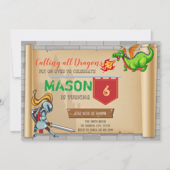 Cute knight invitation (Devant)