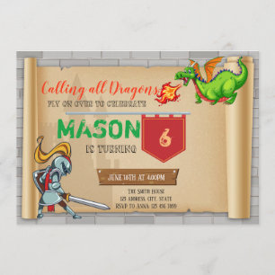 Cute knight invitation