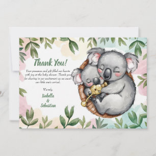 Cute Koala Baby Et Koala Maman Carte de remercieme