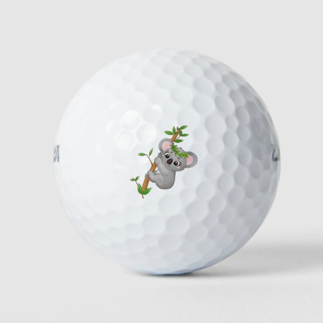 Cute koala climbing tree golfball (Vorderseite)