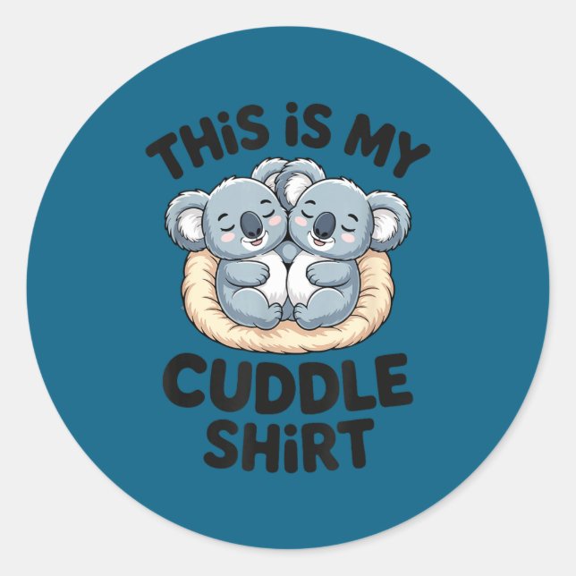 Cute Koala Couple This Is My Cuddle  Runder Aufkleber (Vorderseite)
