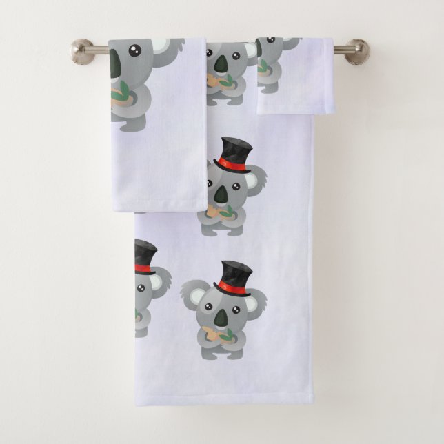 Cute Koala dans un chapeau noir (En situation)