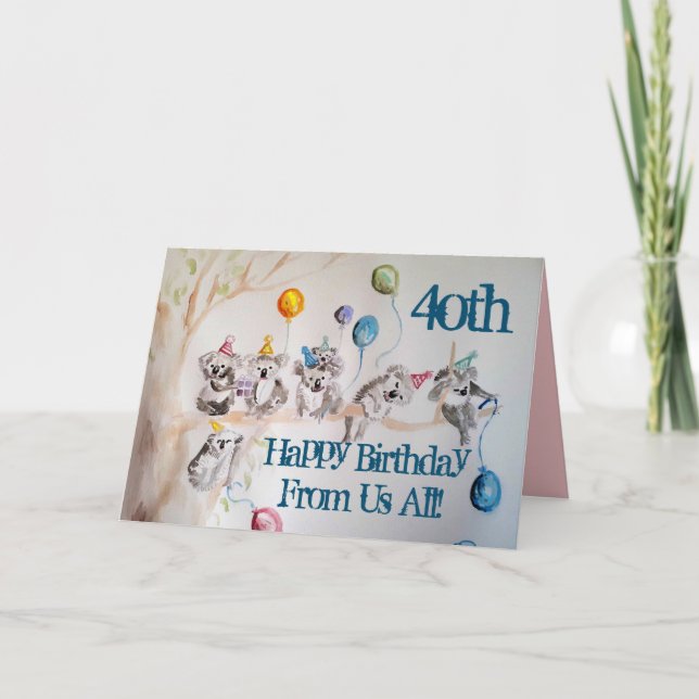 Cute Koala Joyeux 40e anniversaire de nous Carte d (Devant)