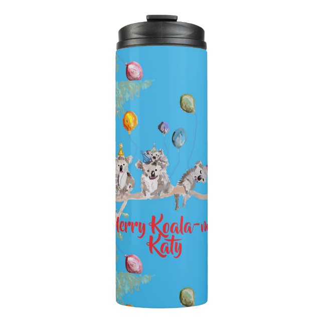 Cute Koala Koalas Merry Christmas Koala-mus Girls Thermosbecher (Vorderseite)