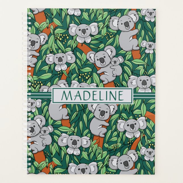 Cute Koala Motif Personnalisé Hunter Green (Devant)