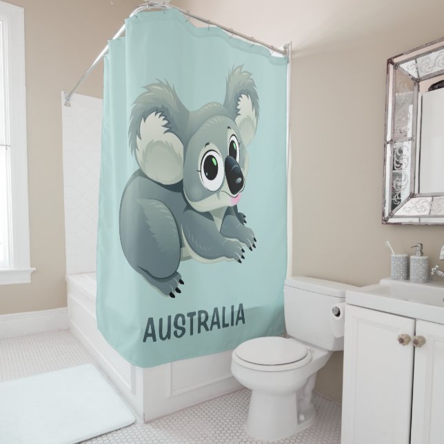 Cute Koala rideau de douche texte personnalisé (En situation)
