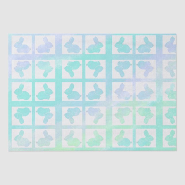 Cute Kraft Paper Easter Bunny Rabbits Seidenpapier (Vorderseite)