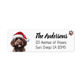 Cute Labradoodle with Santa Hat