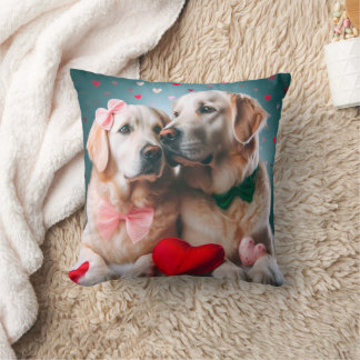 Cute labrador couple valentine's day kissen