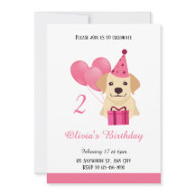Cute Labrador Retriever Girl Invitation d'annivers