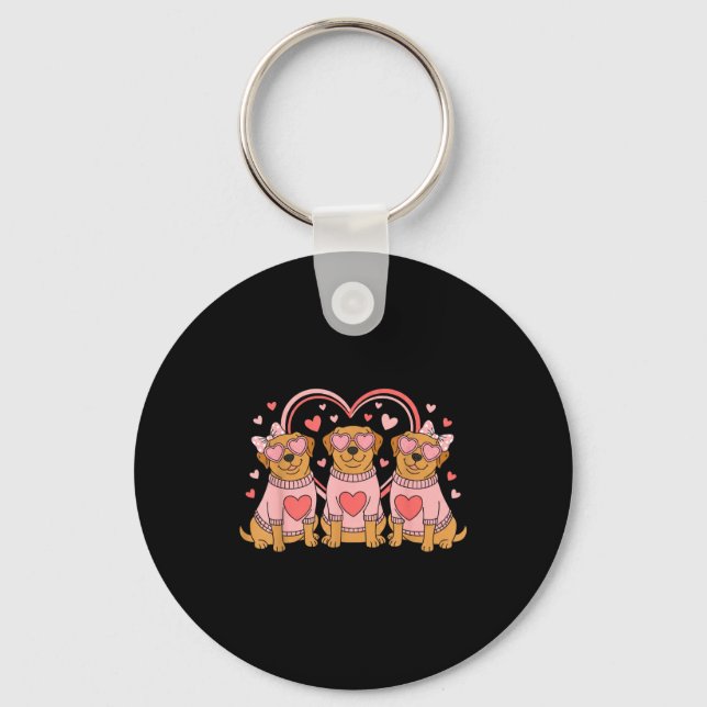 Cute Labrador Valentines Heart Dog Lover Men Women Schlüsselanhänger (Vorderseite)