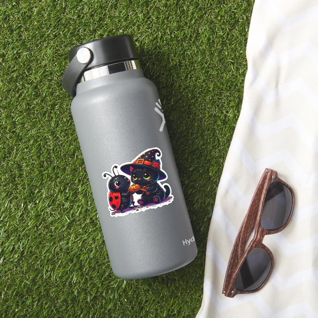 Cute Ladybug and Black Cat Halloween Classic T-Shi Aufkleber (HydroFlask Insitu)