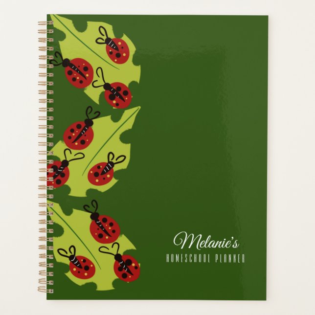 Cute Ladybug Enseignant School Homeschool Planner (Devant)