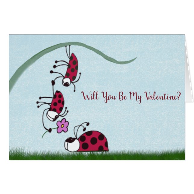 Cute Ladybug Professant Sa Peinture D'Amour (Devant horizontal)