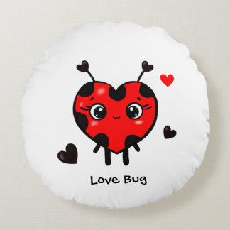 Cute ladybug rundes kissen