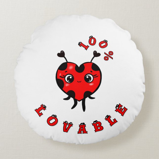 Cute ladybug  rundes kissen (Vorderseite)