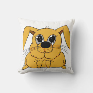Cute lapin gras Coussin - Noir