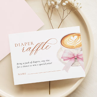 Cute Latte Art Diaper Raffle Card Begleitkarte