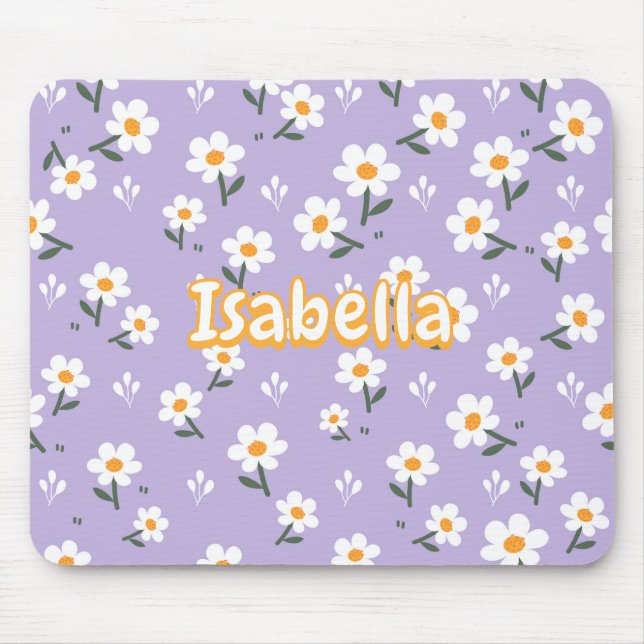 Cute Lavender Daisy Mouse Pad for Spring Mousepad (Vorne)