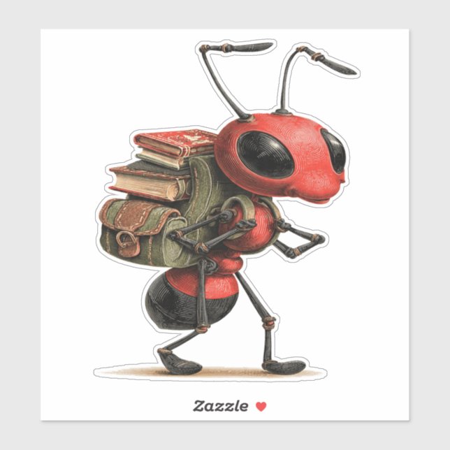 Cute Learning Ant Sticker (Blatt)