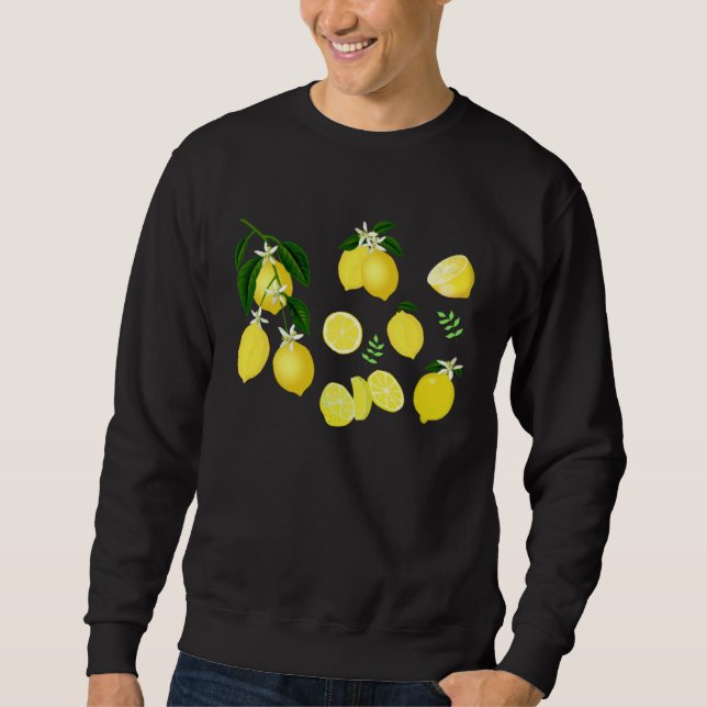 Cute Lemon Botanical Gardening summertime Lemon Sweatshirt (Vorderseite)